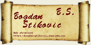 Bogdan Stiković vizit kartica